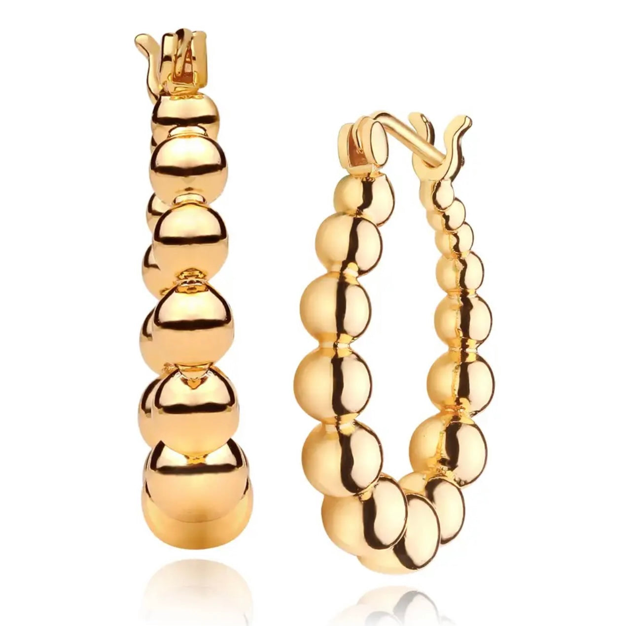 Chunky Beaded Gold Earrings