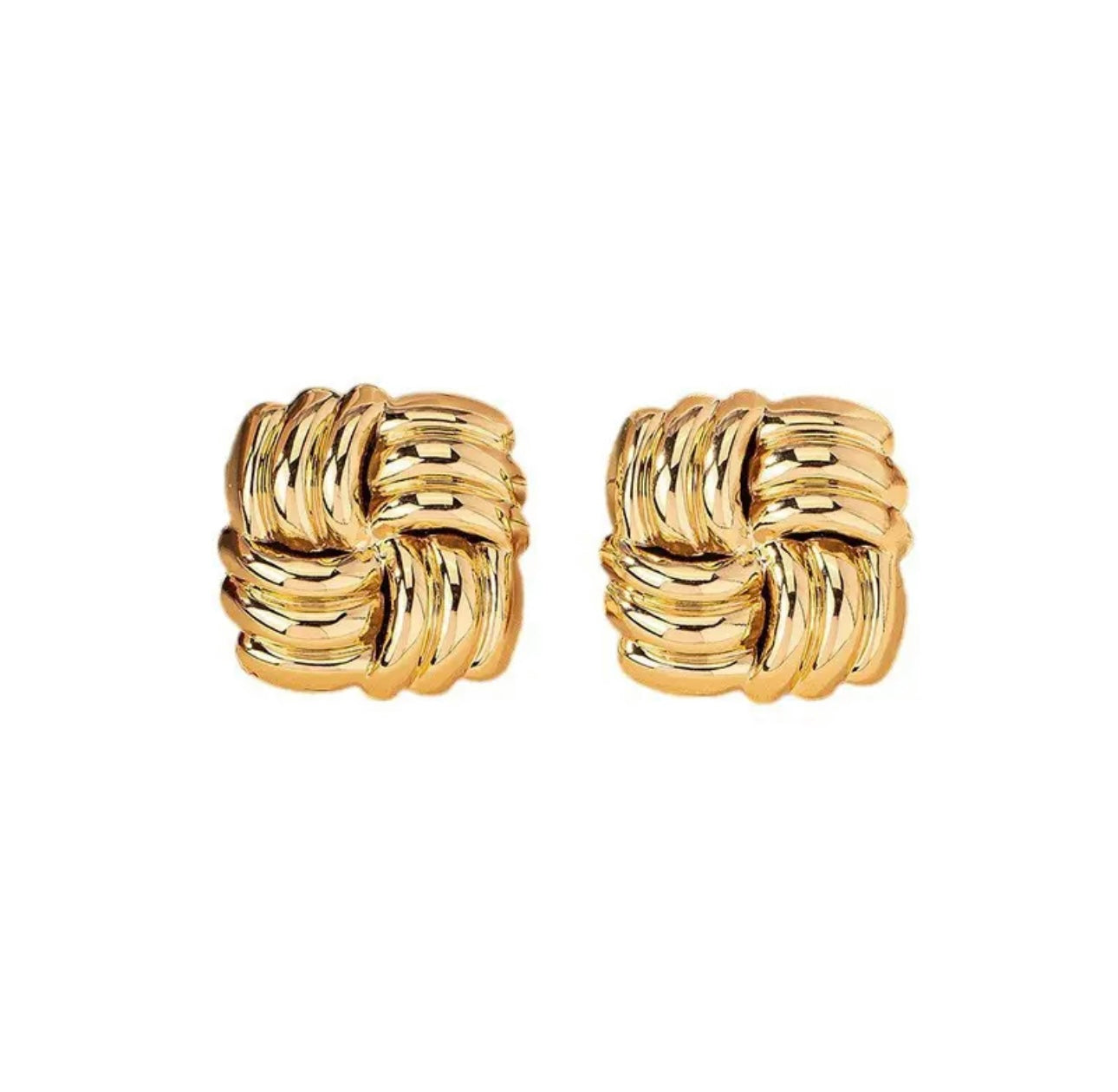 Squared Gold Earrings